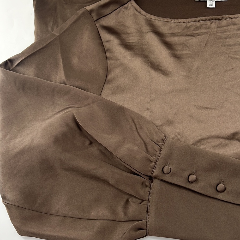 Maison D’Amelie Satin Tunic Length Blouse - Picture 6 of 10